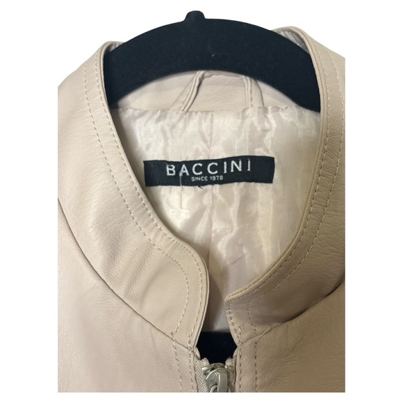 Baccini Tan Leather Jacket Smooth Finish Casual Fit - Picture 2 of 5